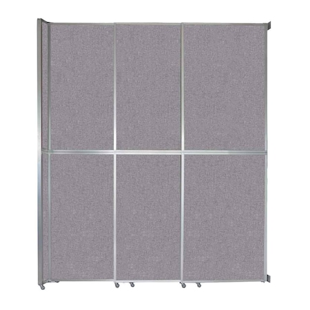 Versare Operable Wall Sliding Room Divider 9'9" x 12'3" Cloud Gray Fabric 1072308-2